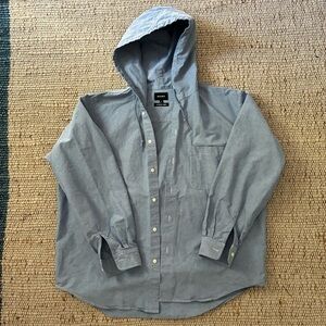 Beams Japan Hooded Button Down Oxford Shirt